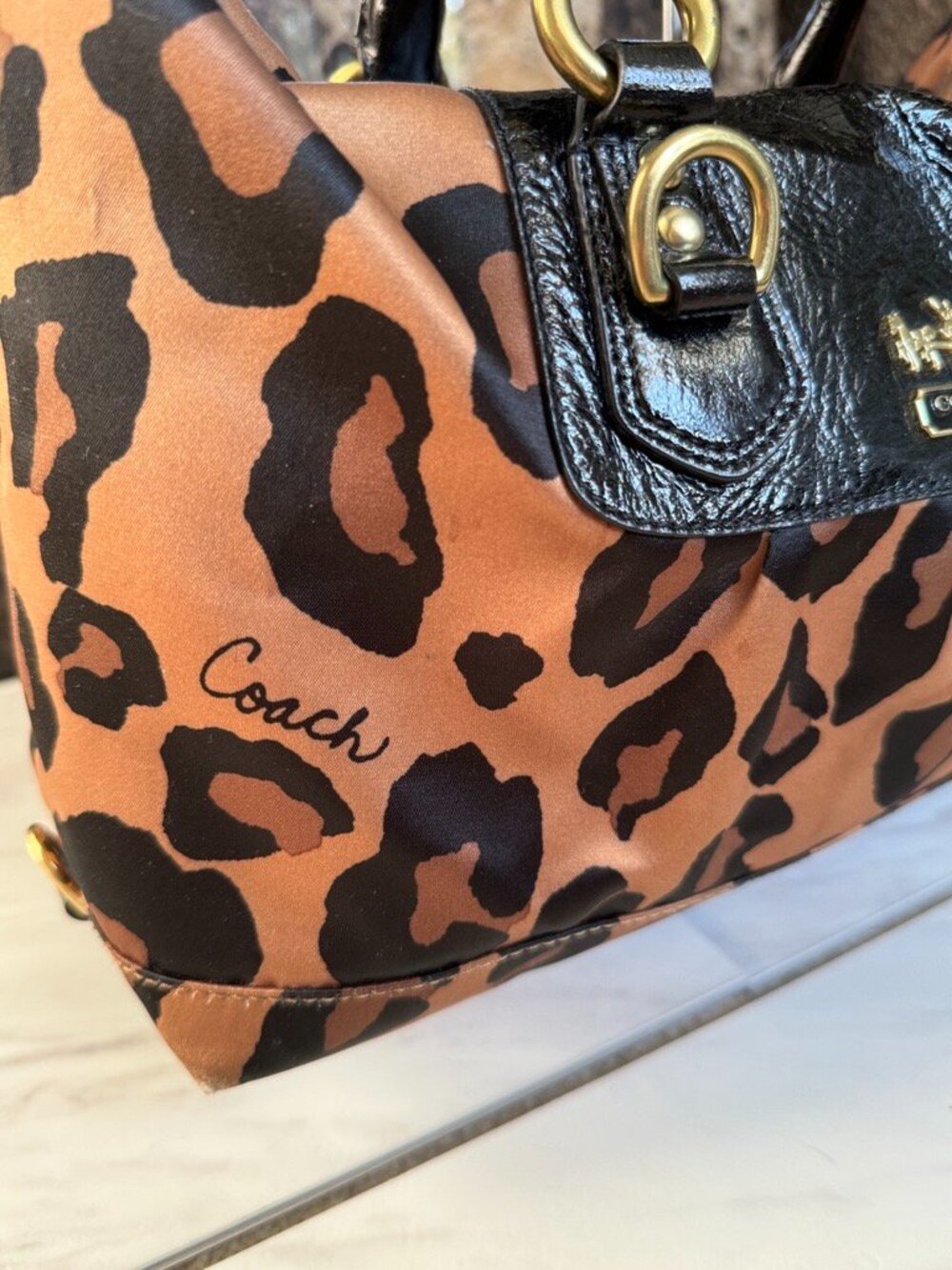 RARE & VINTAGE Coach Madison Sabrina Ocelot Satchel & Matching Wristlet - Picture 4 of 9